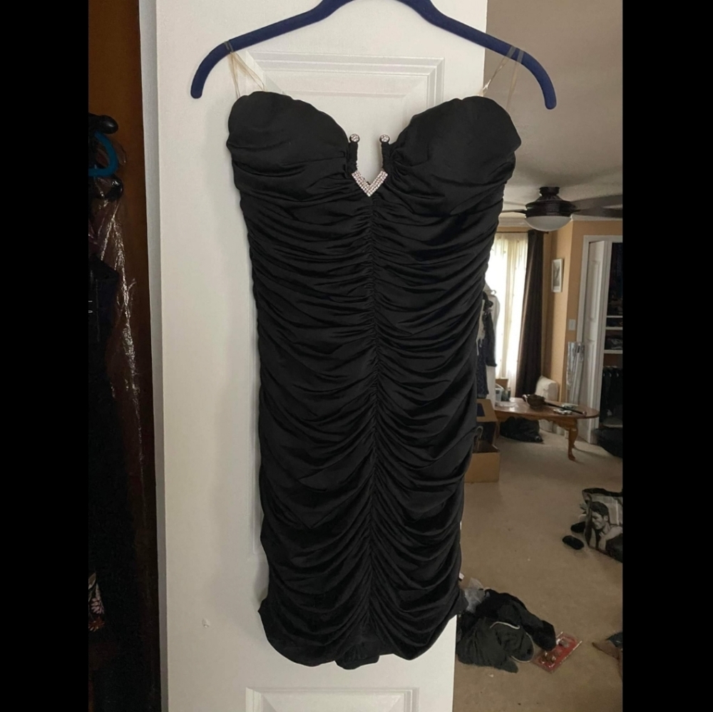Black Rutched Tube Dress